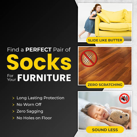 Chair Leg Socks 48/80 Pcs Grey Furniture Leg Covers Floor Protectors