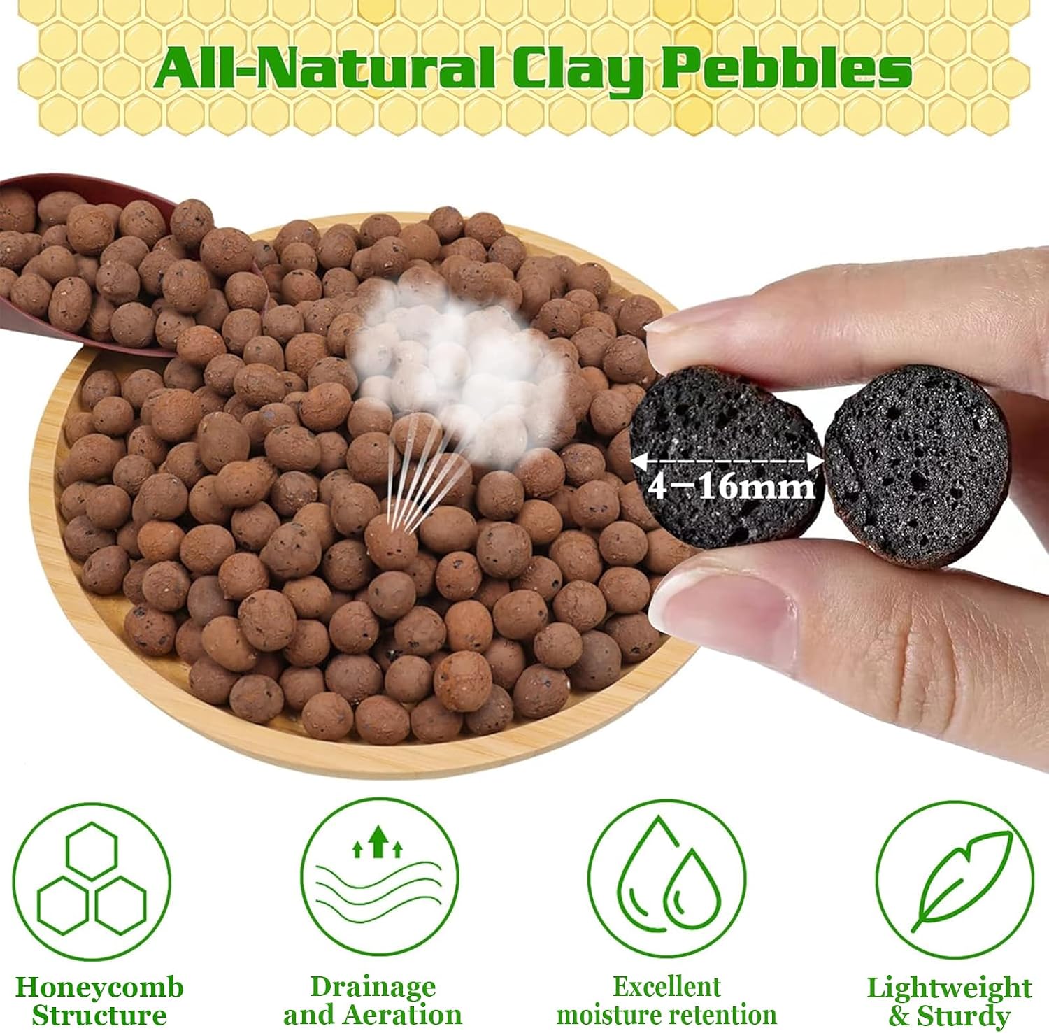 Legigo 4LB Leca Clay Pebbles for Plants, 4mm-16mm Clay Balls for Hydroponic