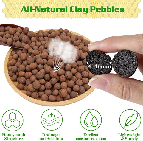 Legigo 4LB Leca Clay Pebbles for Plants, 4mm-16mm Clay Balls for Hydroponic