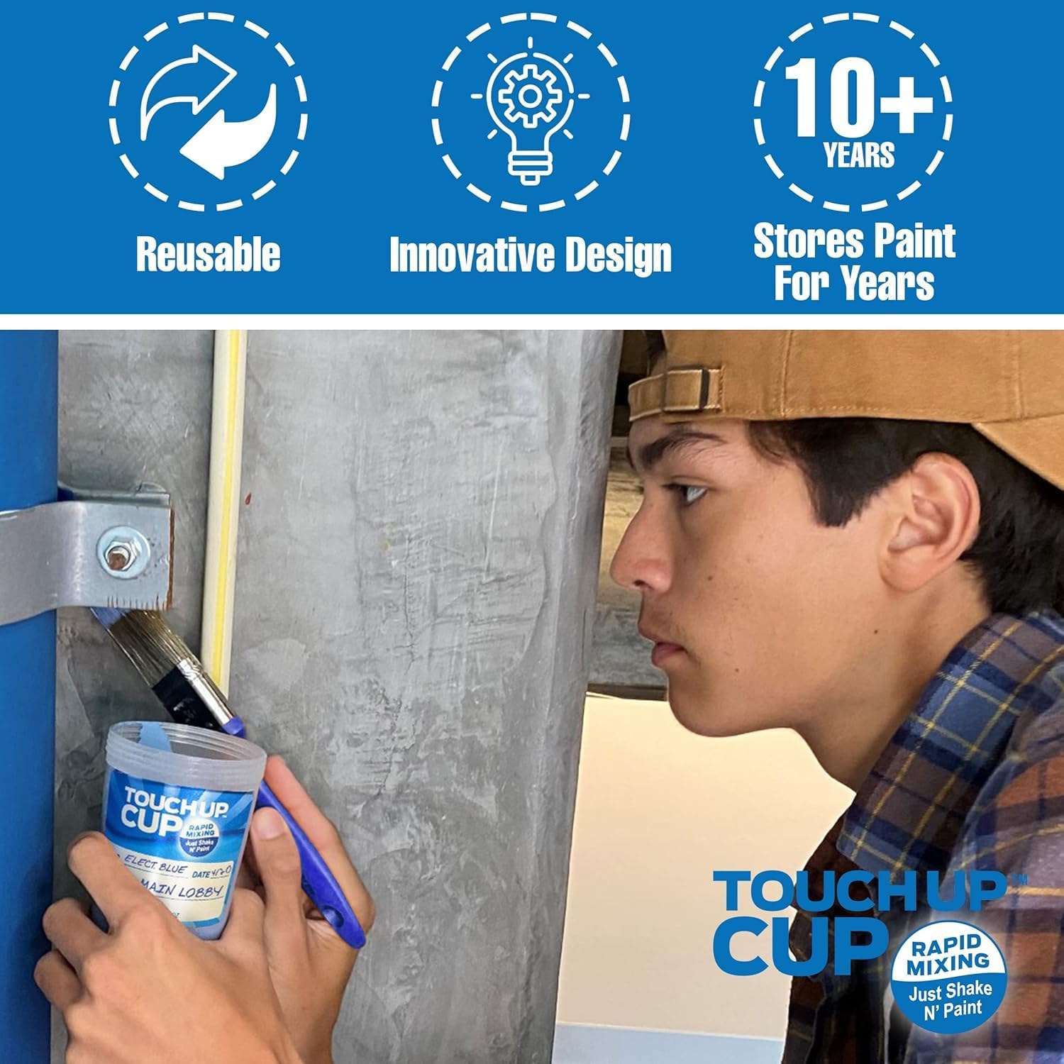 Touch Up Cup Empty Plastic Paint Storage Containers, 13 oz, 60-Pack