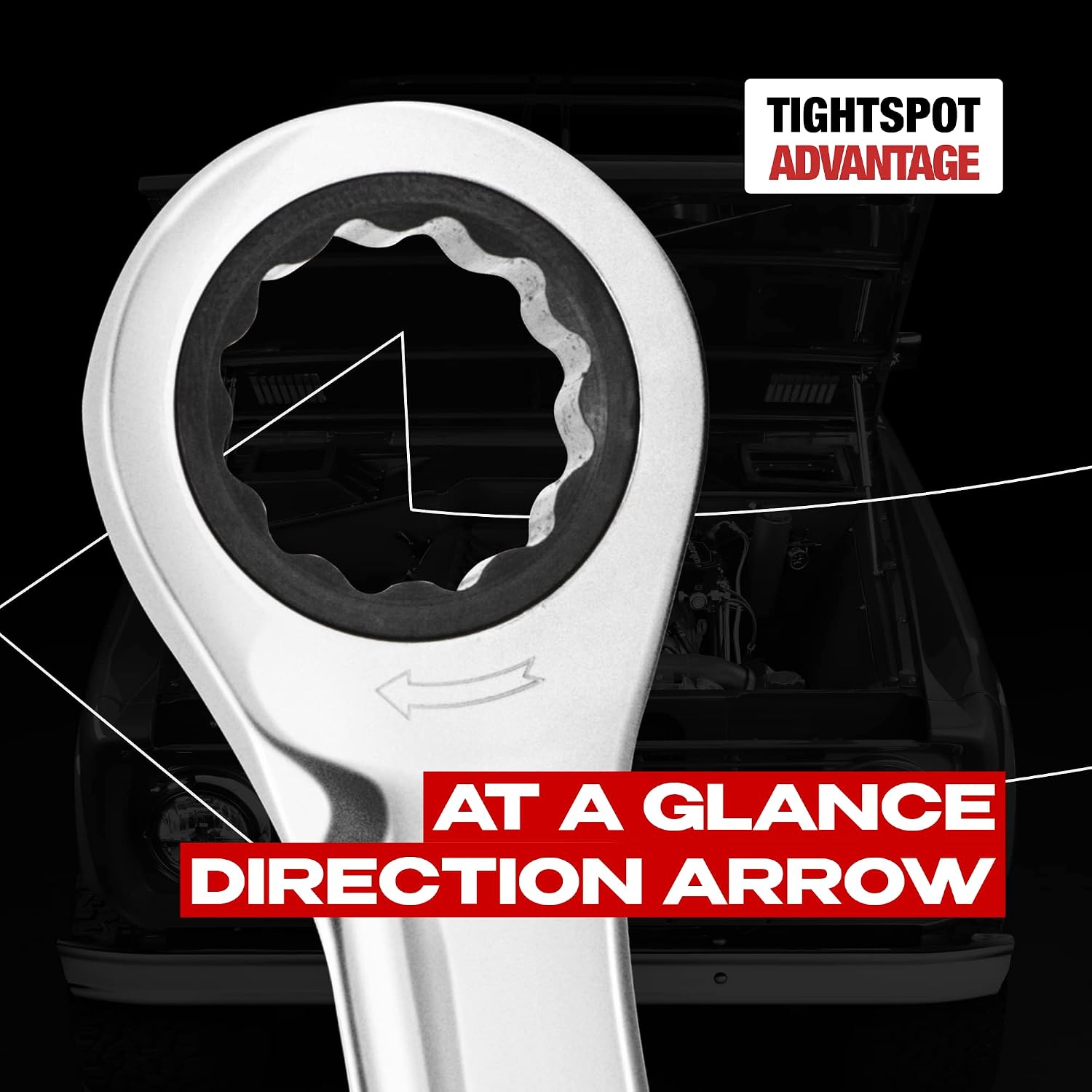 Jaeger 10 mm TIGHTSPOT Ratchet Wrench with Precision Movement and Hardened, Polished Steel for Projects with Metric Tight Spaces