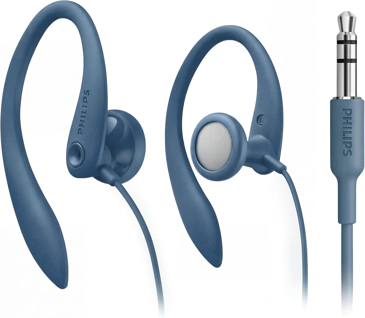 Philips SHS3200BL Flexible Earhook Headphones, Blue