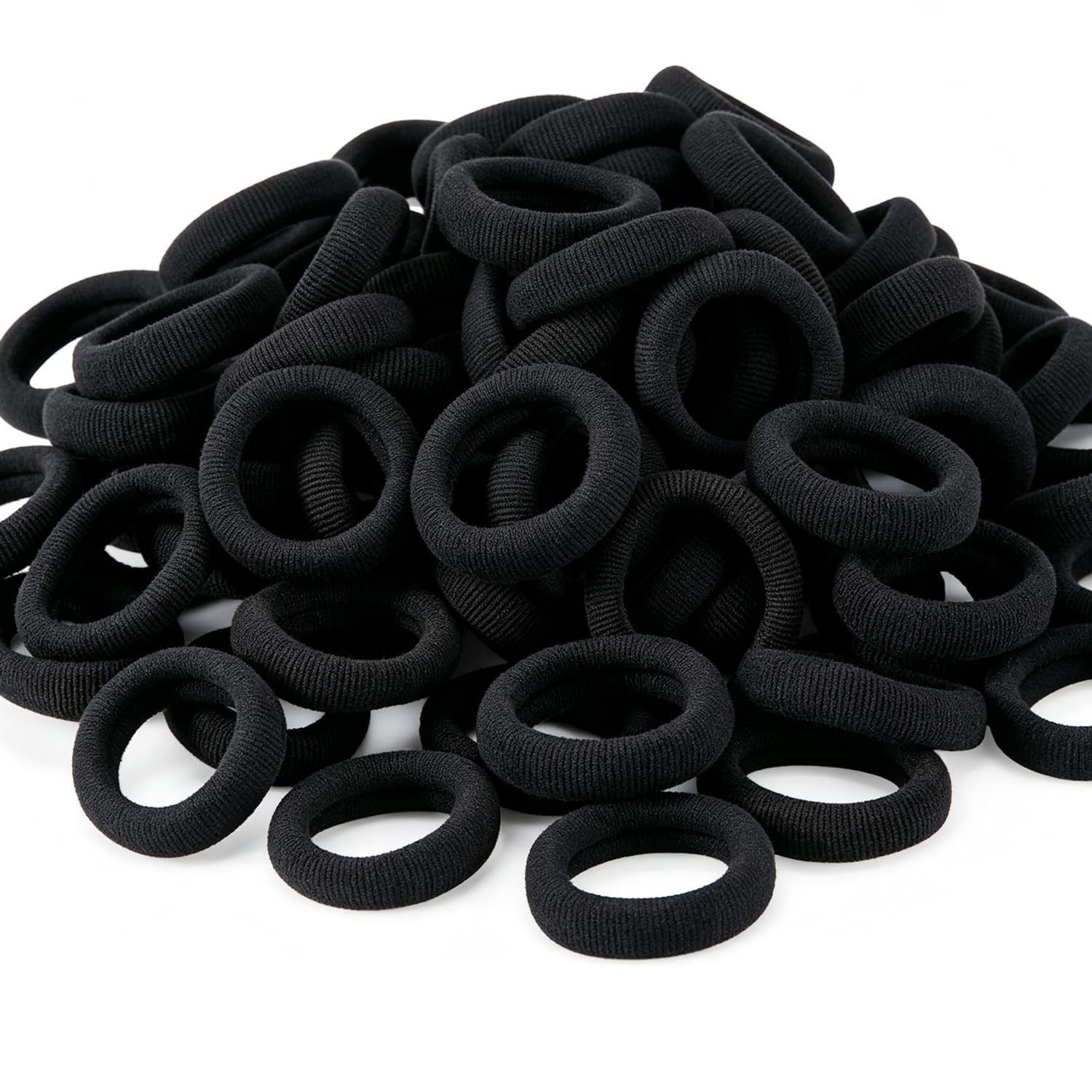 120 Pcs Baby Hair Ties, Cotton Toddler Hair Ties for Girls and Kids, Multicolor Small Seamless Hair Bands Elastic Ponytail Holders,Black