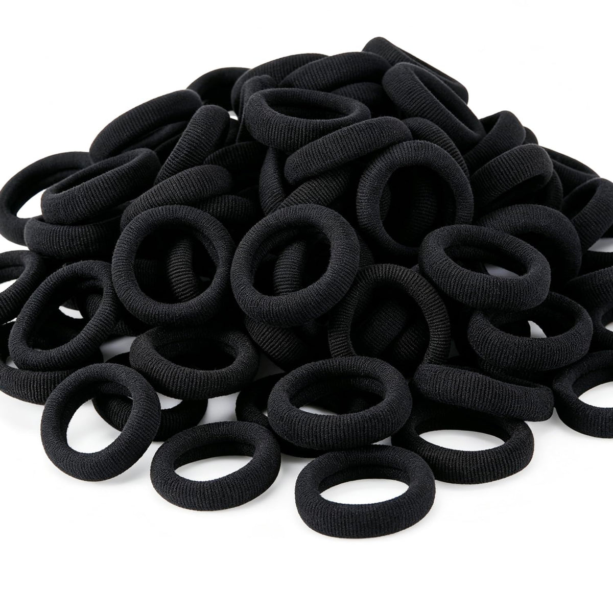 120 Pcs Baby Hair Ties, Cotton Toddler Hair Ties for Girls and Kids, Multicolor Small Seamless Hair Bands Elastic Ponytail Holders,Black