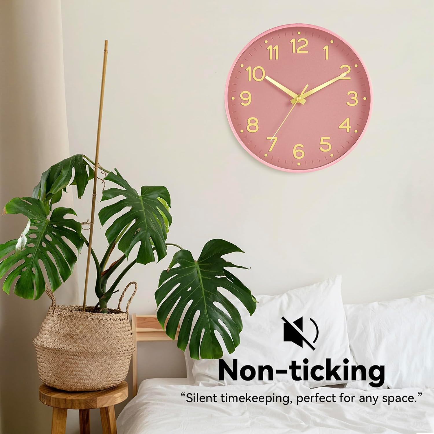 Roymnie 8 Inch Wall Clock, Battery Operated Silent Non Ticking Analog