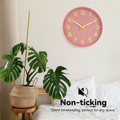 Roymnie 8 Inch Wall Clock, Battery Operated Silent Non Ticking Analog