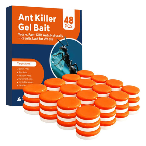 48 Pack Slow-Acting Ant Gel Bait for Eliminate Entire Ant Colony, Effective Carpenter Ant Bait Gel Ant Traps Indoor for Home Kitchen Bathroom, Long Lasting Carpenter Ant Killer Outdoor, Ready-to-Use
