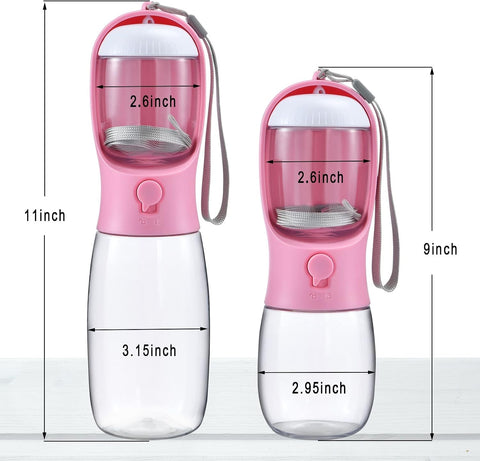 Cibaabo Dog Water Bottle Portable with Food Container & Filter for Travel