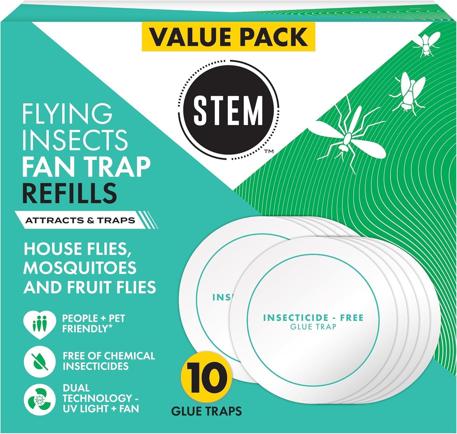 STEM Flying Insect Fan Trap Glue Reﬁll Pads, 10 Count