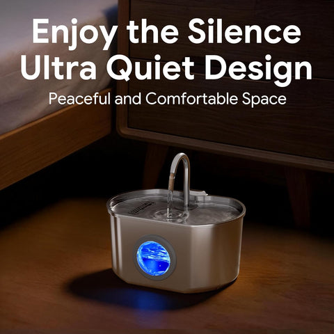 Cat Water Fountain Stainless Steel: 74oz/2.2L Cat Fountain for Drinking