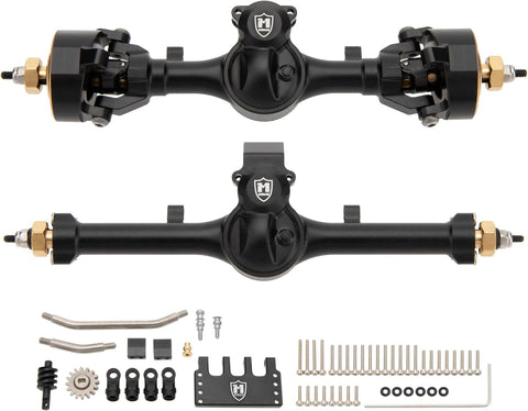 MEUS RACING 5mm ISO V2 SCX24 Axles with 3-Section CVD for Axial 1/24 SCX24 RC Crawler (Black)
