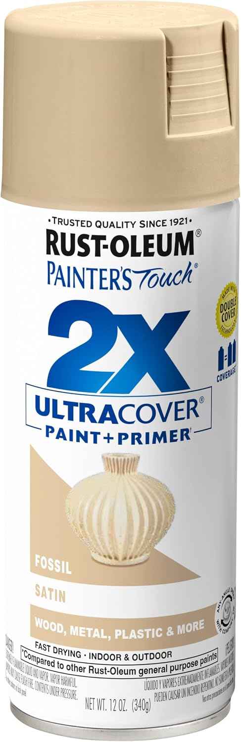 Rust-Oleum Painter's Touch 2X Ultra Cover Spray Paint, Satin Fossil