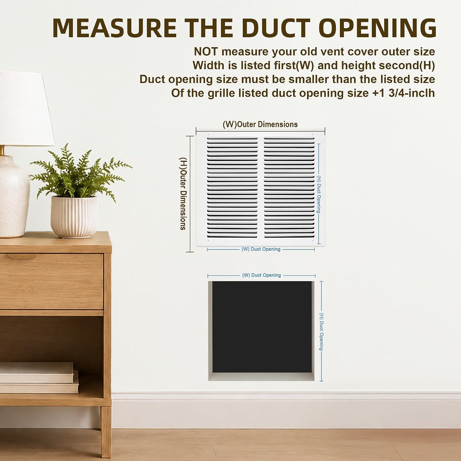 12x6 Return Air Vent Cover for 12"W x 6"H Duct Opening,Return Air Grille