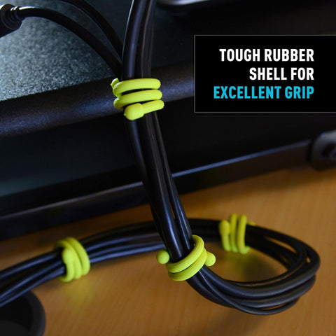 Nite Ize Original Gear Tie - 6-Inch Reusable Rubber Twist Tie - Reusable Gear Ties - Electric Cord Organizers - Twist Ties for Cords - Reusable Zip Ties - Black, 6-Inch, 12 Pack