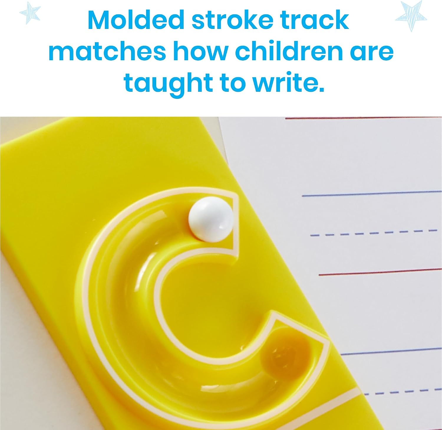 hand2mind MarbleTracers - Lowercase Letters, 24 Letter Tracing Trays, 10 Marbles, Preschool Learning Activities, Fine Motor Skills Toys, Kindergarten Centers for Classroom, Handwriting Practice