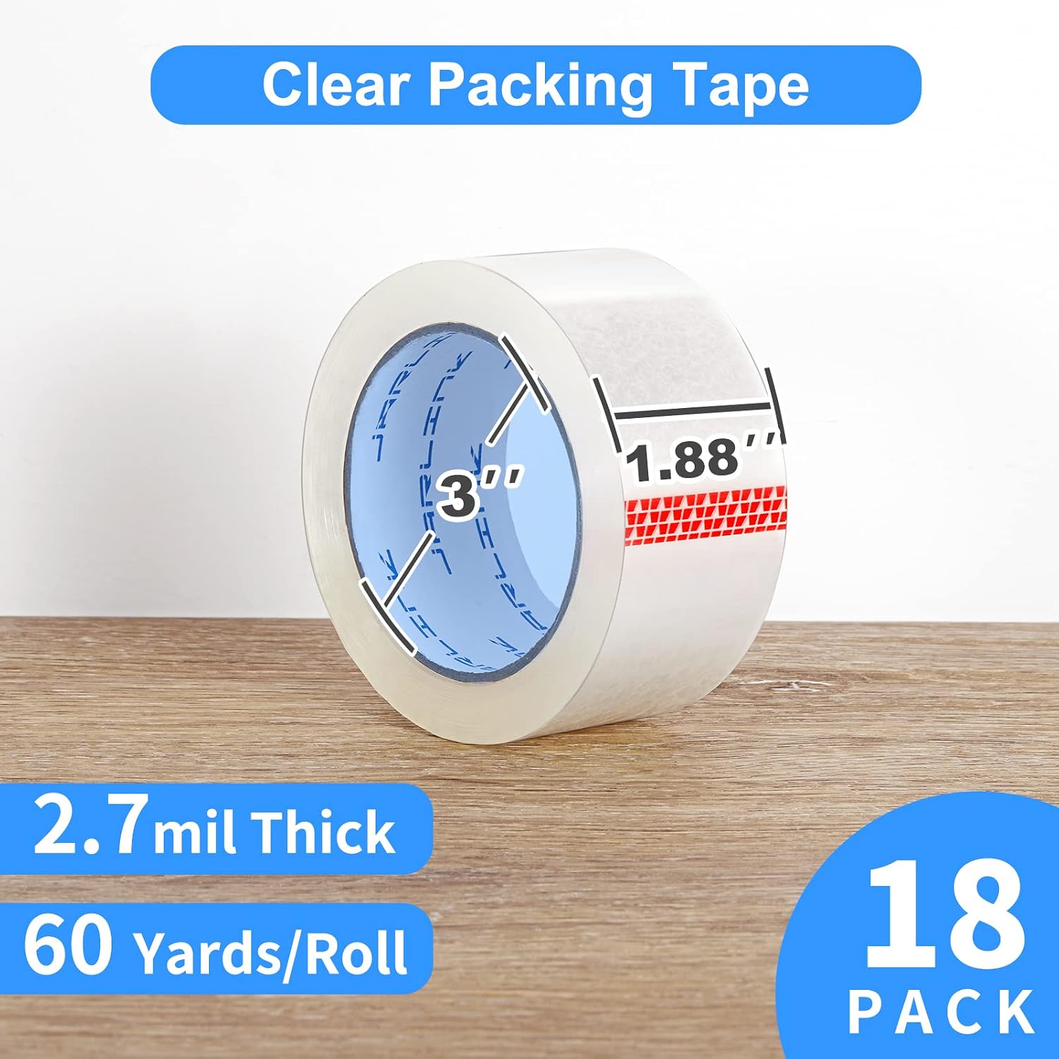 JARLINK 18 Rolls Clear Packing Tape, Heavy Duty Packaging Tape