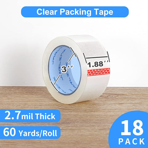 JARLINK 18 Rolls Clear Packing Tape, Heavy Duty Packaging Tape