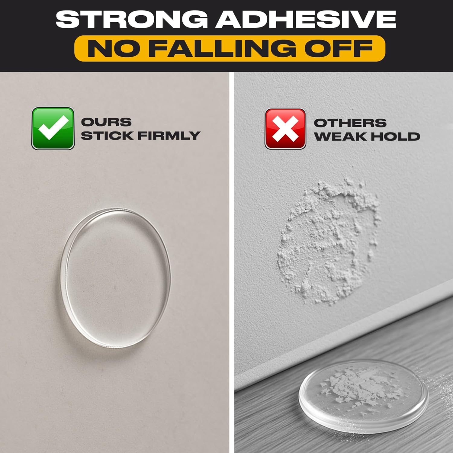 ProStoppr® Door Stoppers - Large 3.15" (8 Pack) - Strong Adhesive Backing