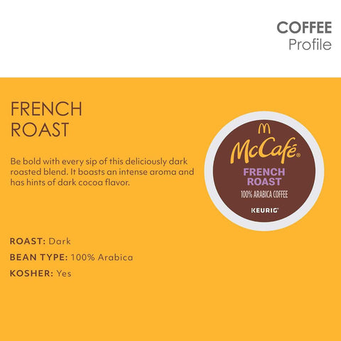 McCafe French Roast, Single Serve Coffee Keurig K-Cup Pods, Dark Roast, 96 Count (4 Packs of 24)