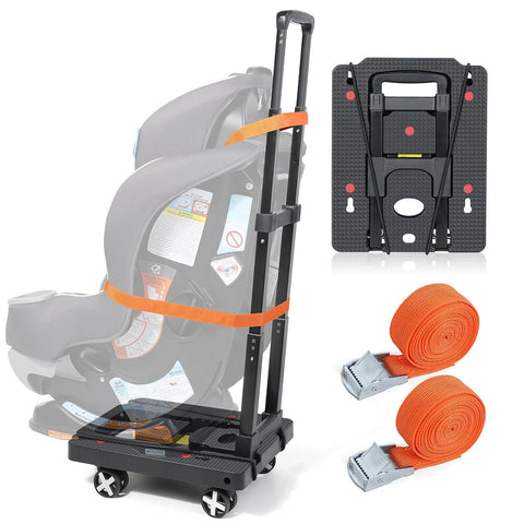 Orzbow Car Seat Dolly for Airport, Folding Car Seat Roller Cart, Black