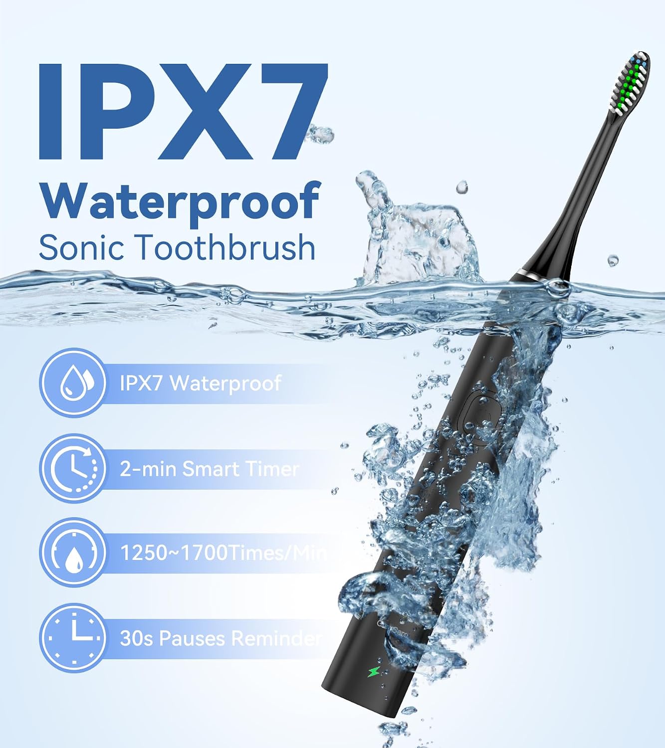 Water Flosser & Ultrasonic Electric Toothbrush Combo, 600ML Water Dental Flosser with 7 Jet Tips, 10 Adjustable Water Pressure, 5 Toothbrush Heads for Home Use, Gums, Braces