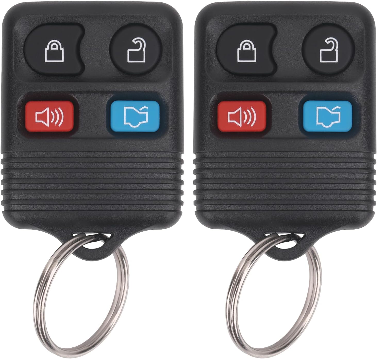 Vurkcy Keyless Entry Remote Key Fob Compatible with Ford Escape Explorer Expedition Focus Fusion Mustang Taurus, Lincoln, Mercury, Mazda, Replacement for CWTWB1U345, 4 Button (Pack of 2)