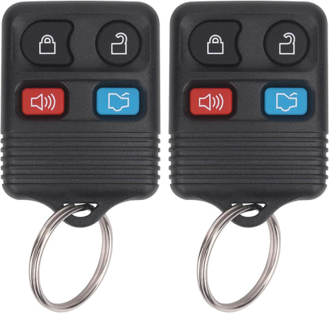 Vurkcy Keyless Entry Remote Key Fob Compatible with Ford Escape Explorer Expedition Focus Fusion Mustang Taurus, Lincoln, Mercury, Mazda, Replacement for CWTWB1U345, 4 Button (Pack of 2)
