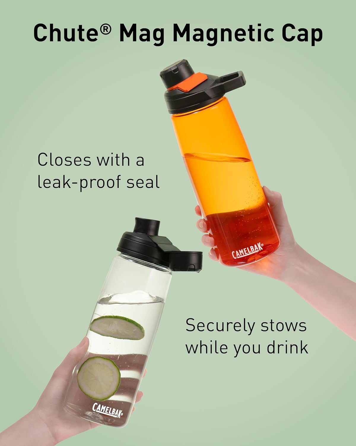 CamelBak Chute Mag Water Bottle with Magnetic Leak‑Resistant Cap, Lightweight Tritan Design for Everyday Hydration