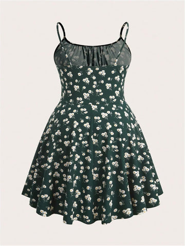 Verdusa Women's Plus Size Floral Summer Dresses Boho Short Sundress Holiday Cami Flowy Dress