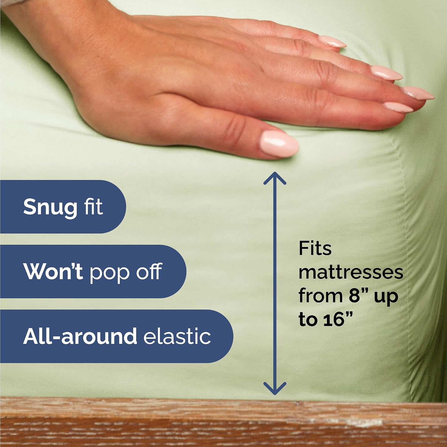 Queen Size 4 Piece Sheet Set - Breathable & Cooling - Light Sage Green