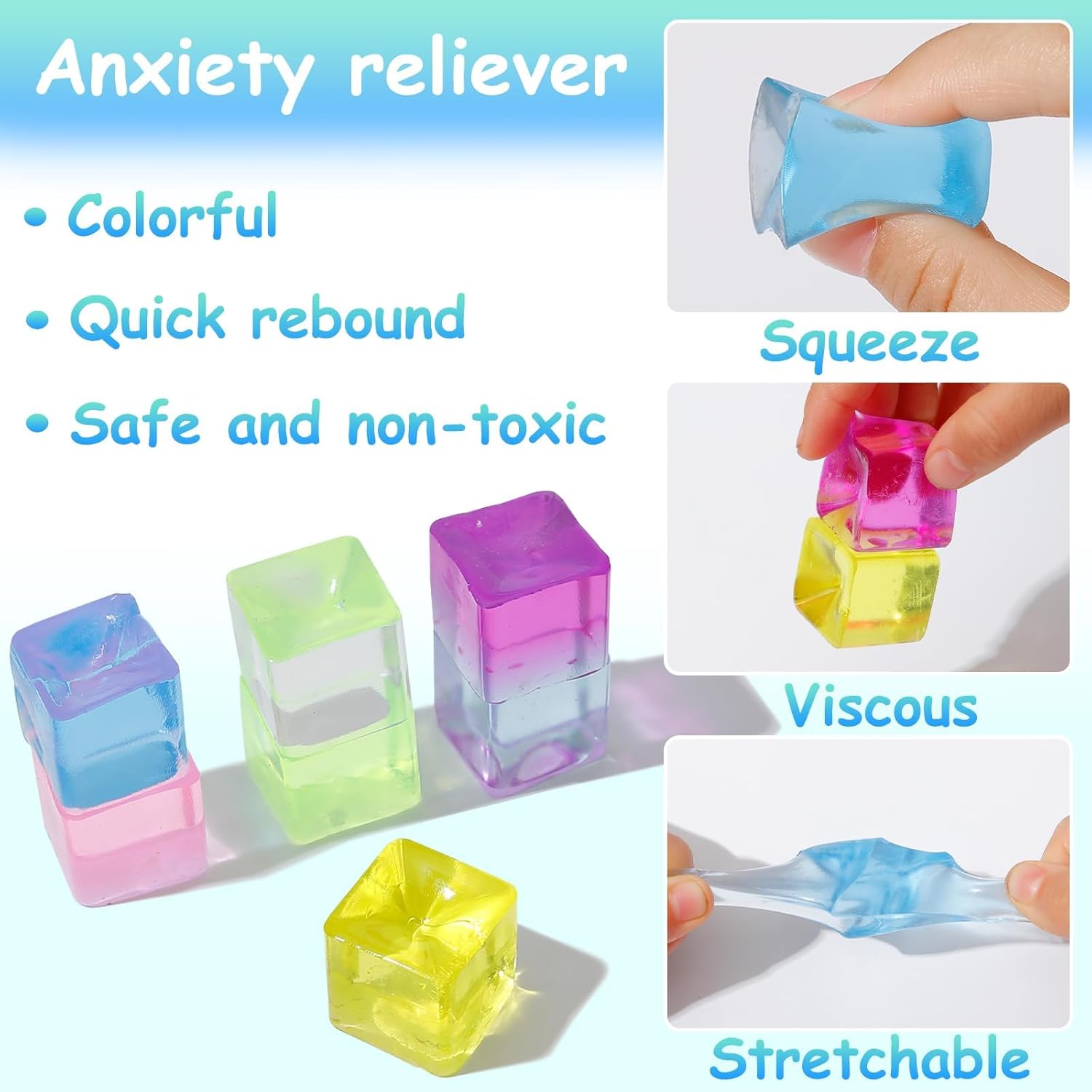 Sensory Toys 24 Pcs Squishy Fidget Stress for Adults Kids Anxiety Stress Relief Hand Therapy Sensory Squishy Ball Classroom Prize Box Toys
