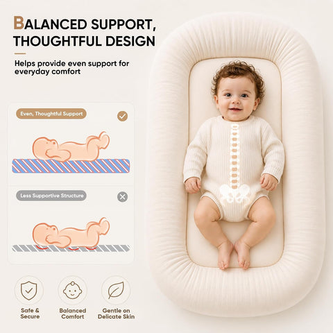 Baby Lounger, Infant Support Cushion for Newborn 0-24 Months