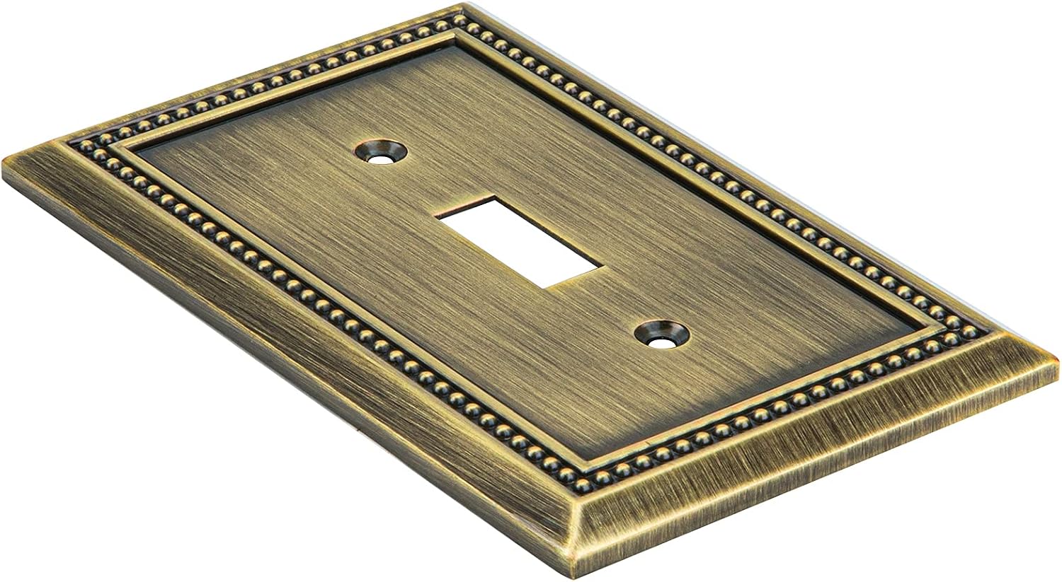 Henne Bery Sunken Pearls Heavy Duty Decorative Wall Plate Switch Plate Outlet Cover (Single Toggle, 2 Pack, Antique Brass)