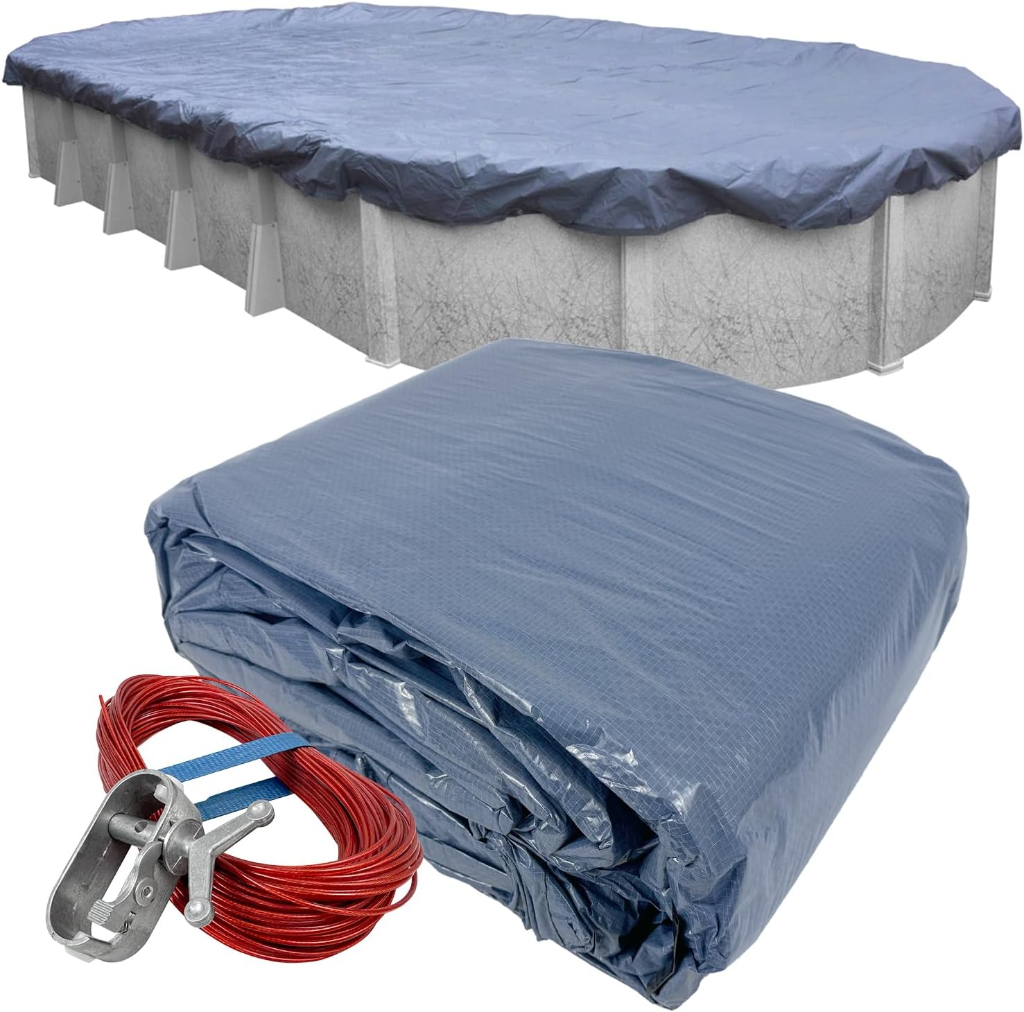 Robelle 18 x 33 ft Value Line Winter Oval Pool Cover for Above Ground Pool