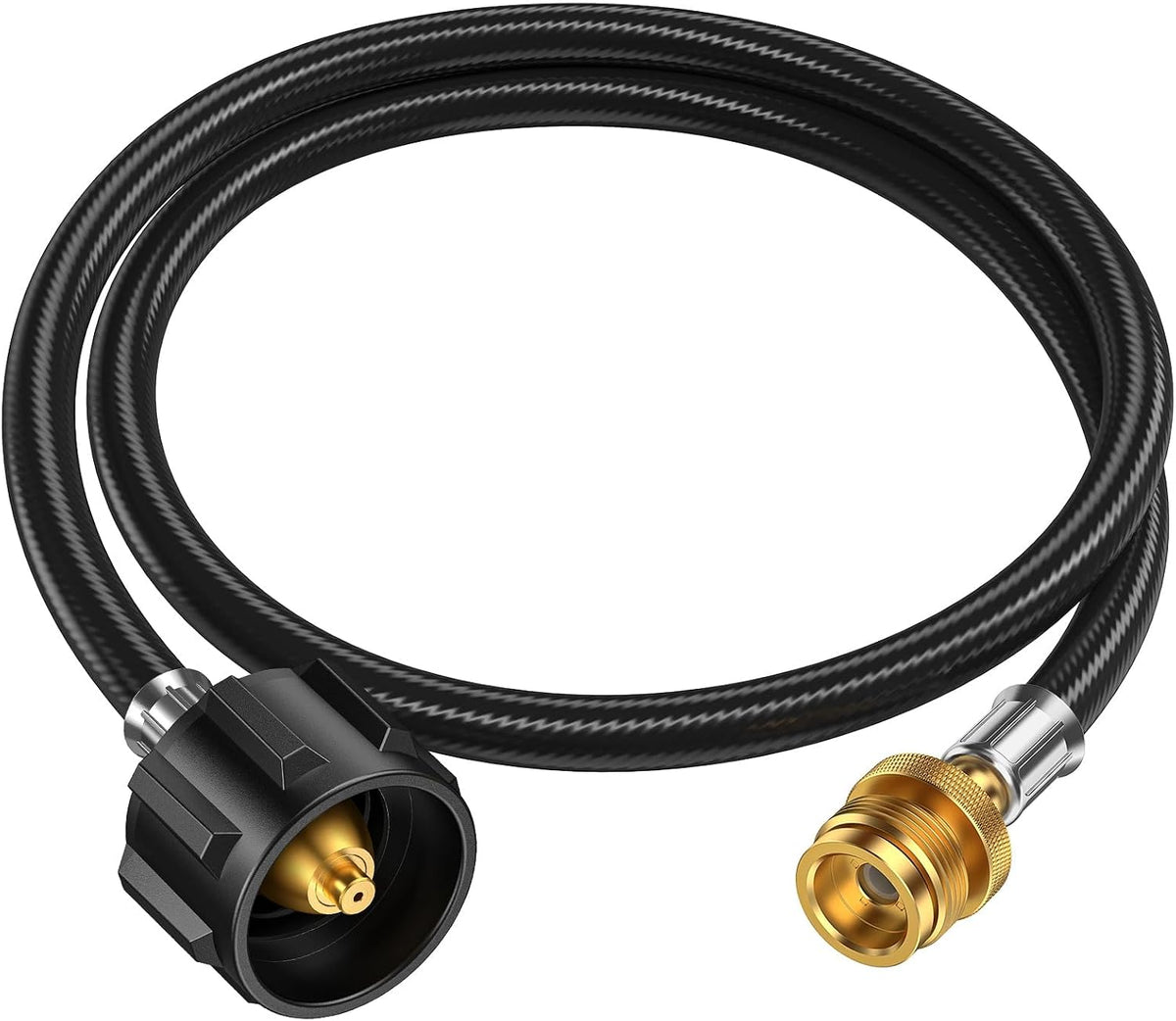 4ft Propane Hose Adapter 1lb to 20lb，Propane Adapter 20lb to 1lb Converter, Propane Tank Adapter Hose 20 lb to 1 lb for Weber Q Grill/Coleman Stove/Blackstone Griddle/Buddy Heater/Weber Traveler
