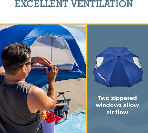 Sport-Brella Premiere UPF 50+ Protection Umbrella Shelter with Patented Side Panels and Tilt Mechanism, Heavy-Duty 1.25 Inch Center Pole, Auger Anchor for Sand and Grass