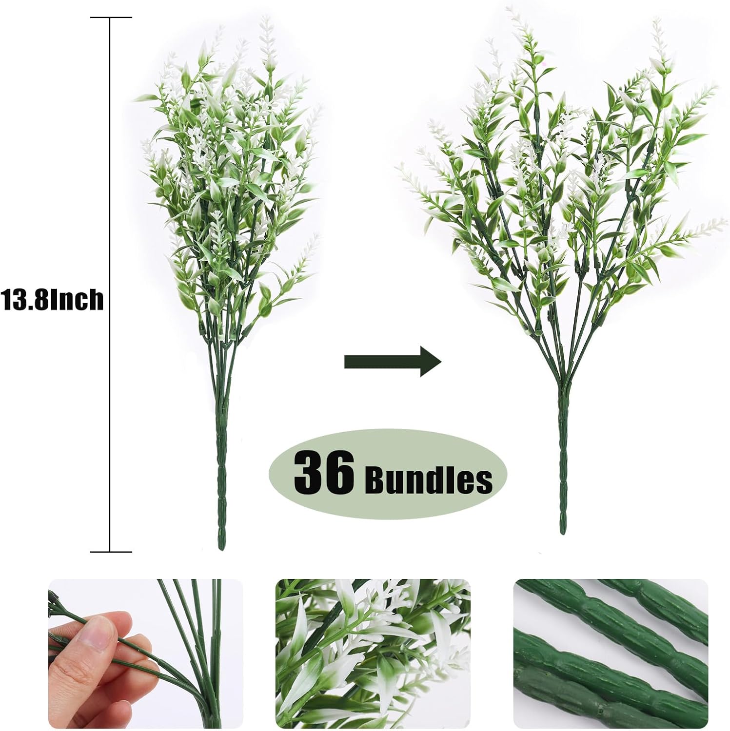 RECUTMS Artificial White Flower for Outdoor,Artificial Plants UV Resistant