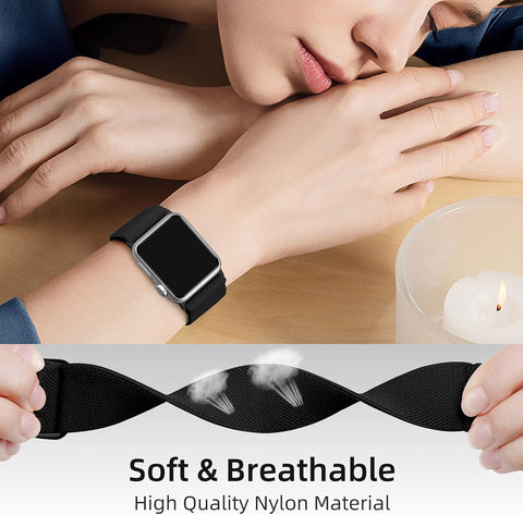 DaQin 3 Pack Stretchy Solo Loop Compatible with Apple Watch Bands Men Women