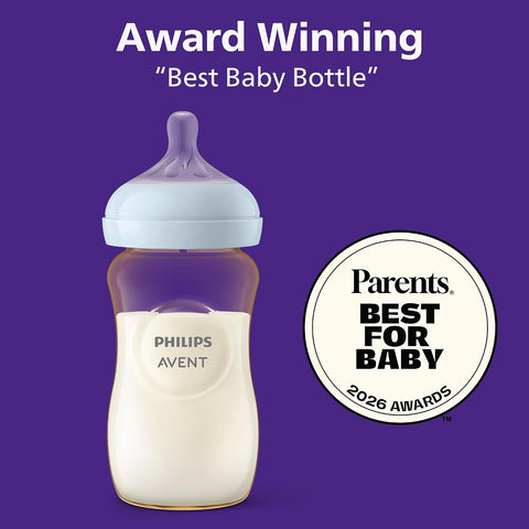 Philips Avent Natural PPSU Baby Bottles, Medium Flow, 9 oz, BPA-Free