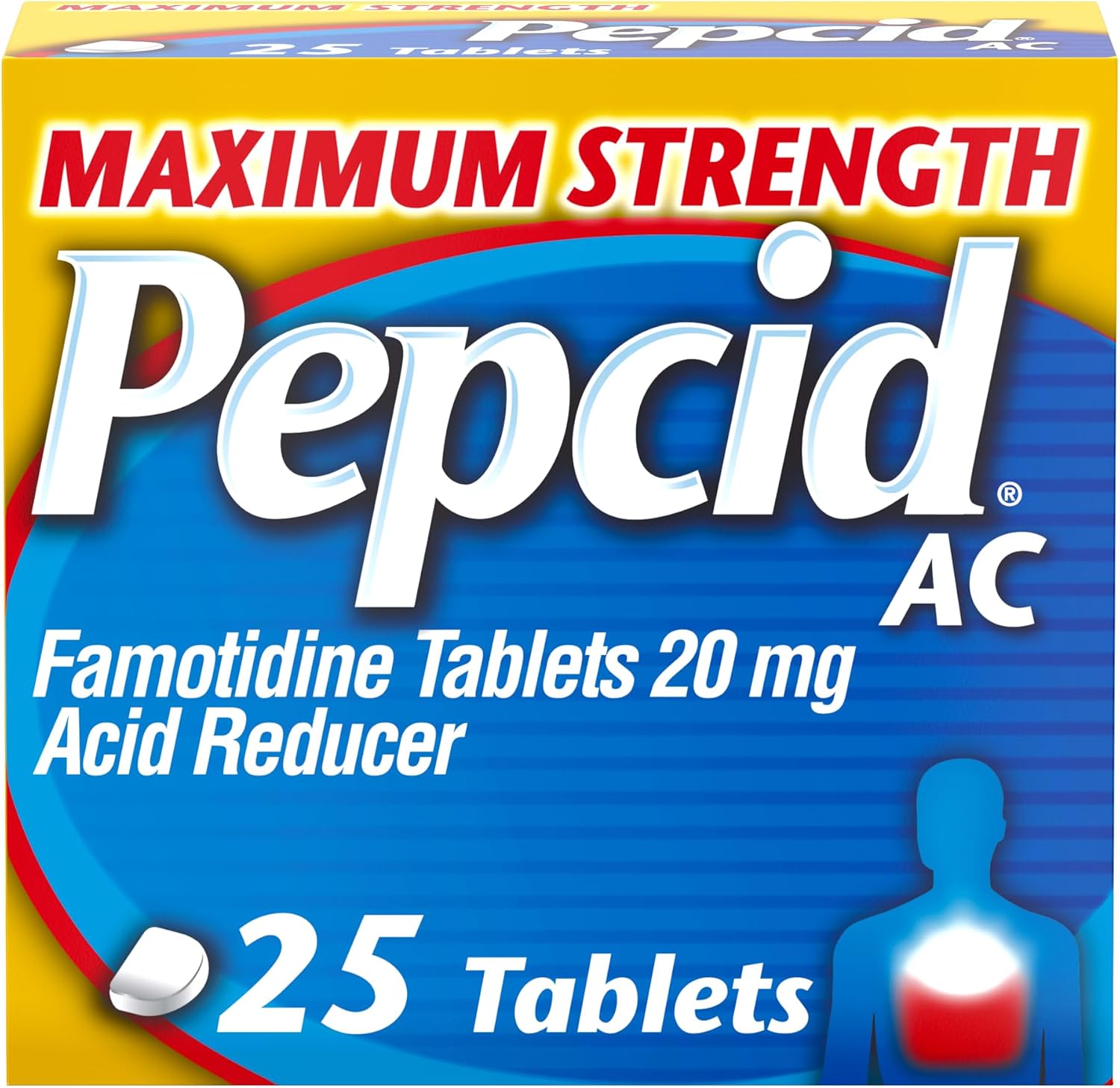 Pepcid AC Max Strength Tablets, 20mg Famotidine, 25 ct