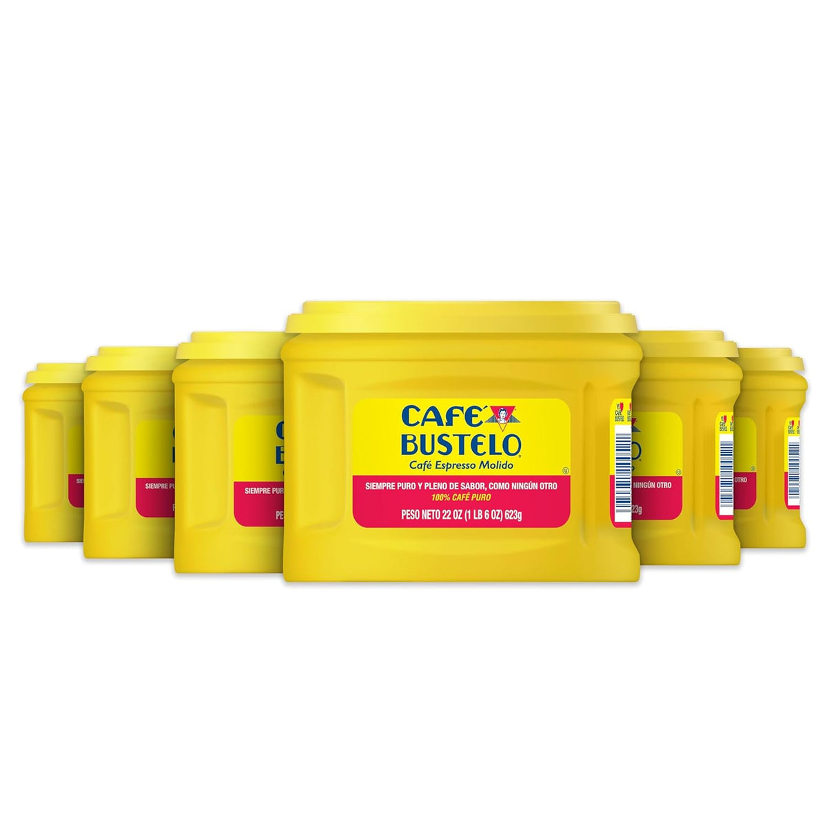 Café Bustelo Espresso Ground Coffee, Dark Roast, 6 Canisters (22 Oz. Each)