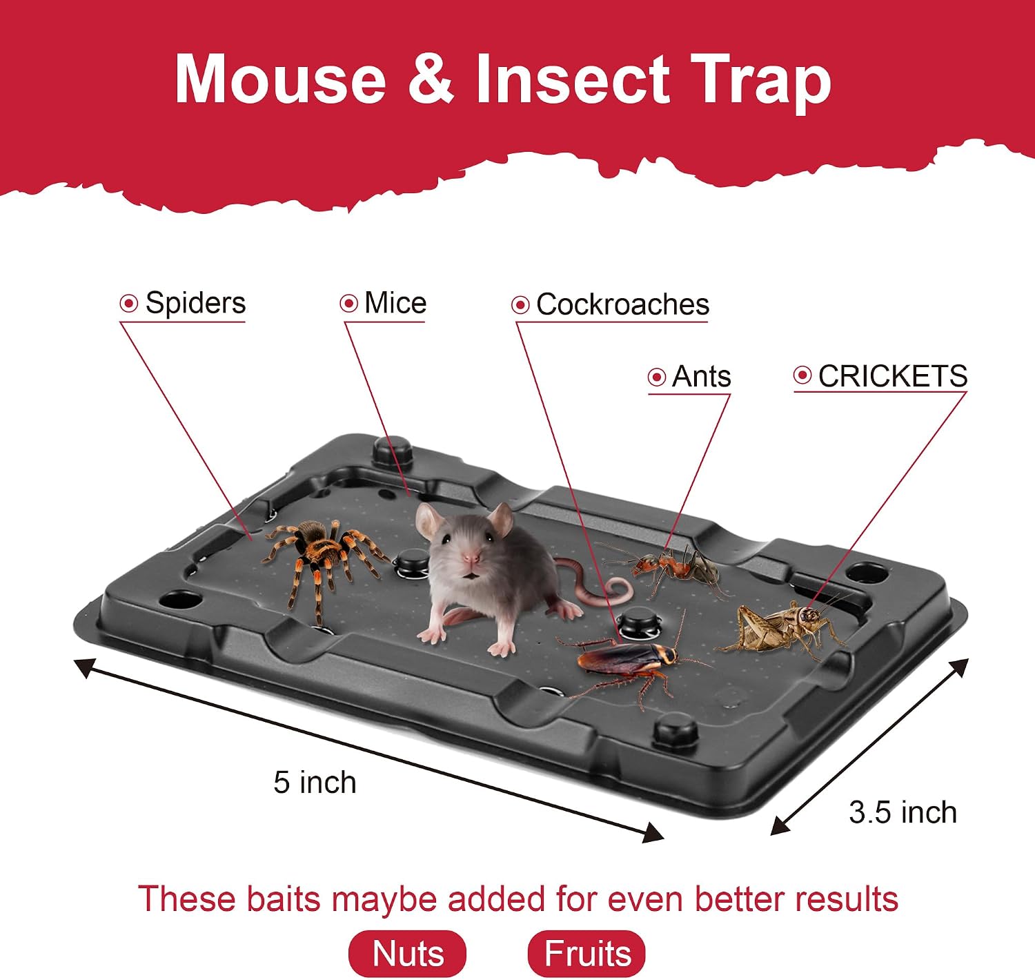 Glue Mouse Traps Indoor for Home -12 Pack Sticky MouseTraps Indoor for Safe Home Pest Control. Pre-Scented, Non-Toxic Glue Boards for Mice, Mouse & & Insects. Easy to Use