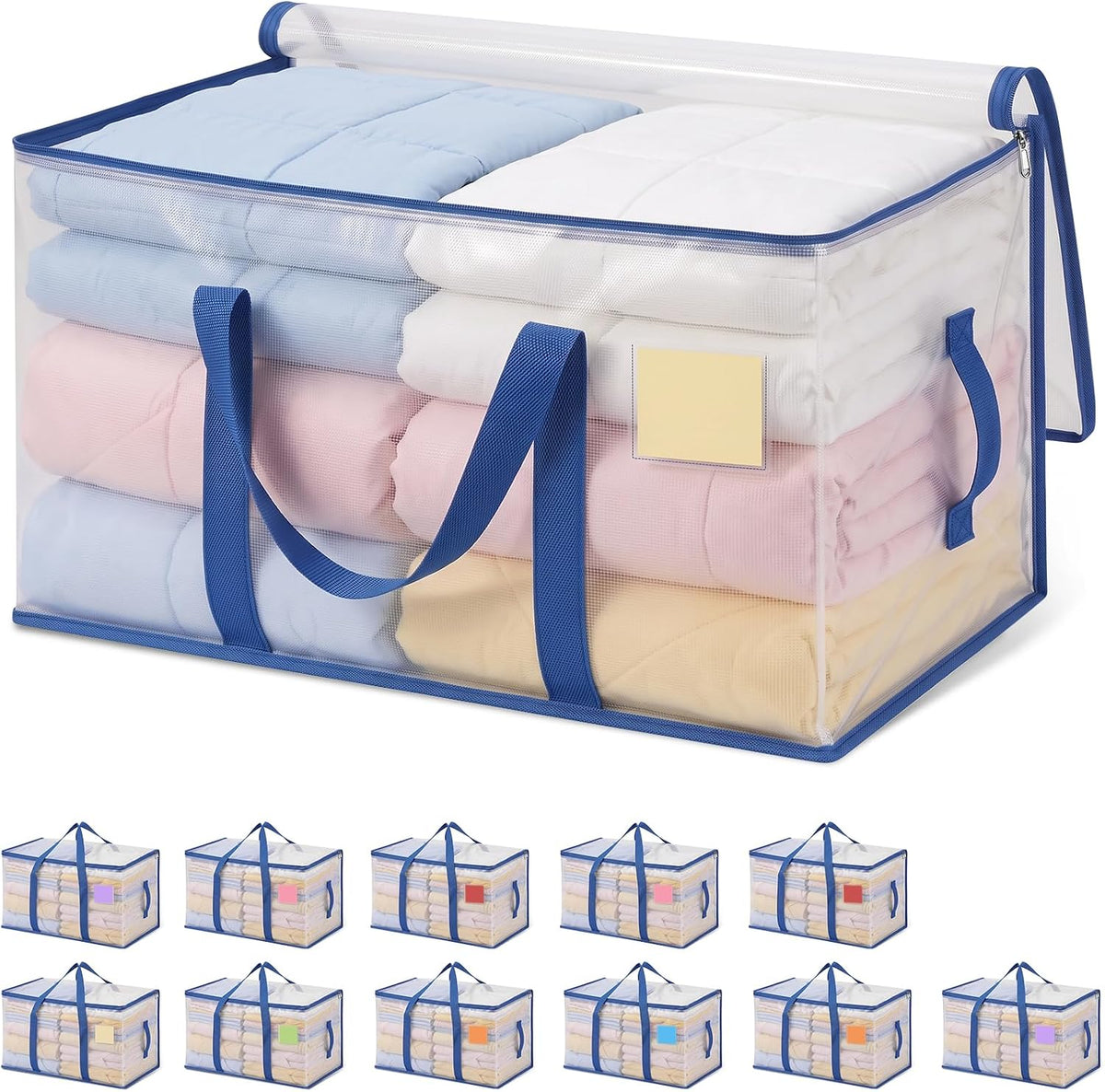 Heavy Duty Moving Bags Extra Large Clear Storage Bags, 12 Pack