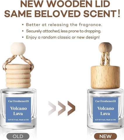 C Classy Hanging Car Air Freshener 2 Pack, Voleano Lava Essential Oil Diffuser, Long-Lasting Fragrance, Cute Glass Bottle Car Accessories for Women & Men, Made in USA