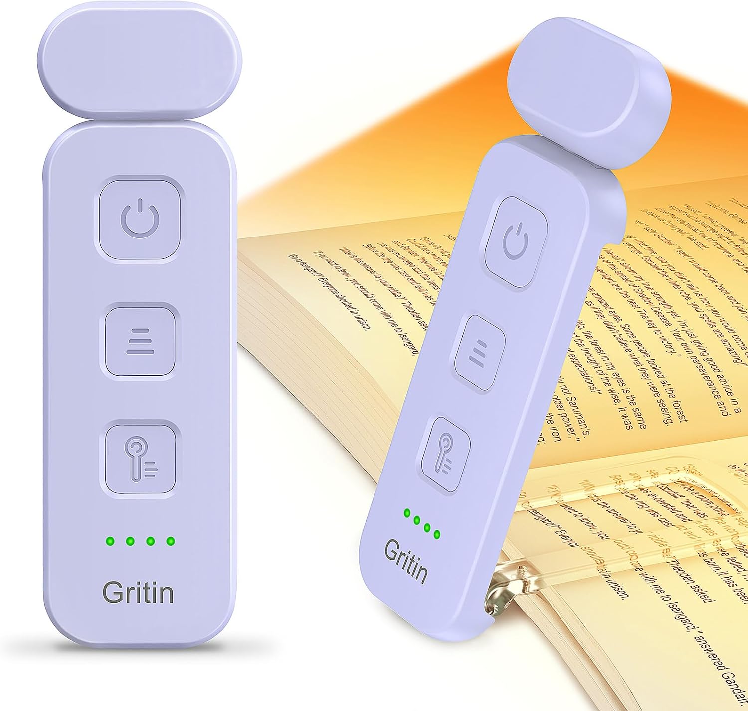 Gritin Reading Light, Rechargeable Book Light for Reading in Bed