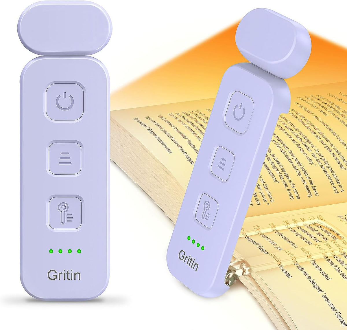 Gritin Reading Light, Rechargeable Book Light for Reading in Bed