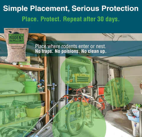 Fresh Cab FC6 Botanical Rodent Repellent Keeps Mice and Rats Out, Federal EPA Registered for Use Indoors and in Enclosed Spaces, 2.5 Ounce x 4 Scent Pouches x 4 Pack (Total 16 Pouches)