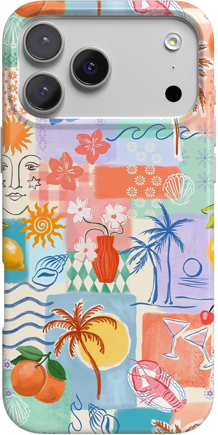 Casely iPhone 17 Pro Max Case | Tropical Heat | Beachy Collage | Compatible with MagSafe | Classic Ultra Slim Design