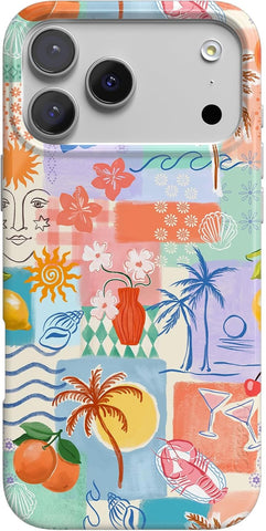 Casely iPhone 17 Pro Max Case | Tropical Heat | Beachy Collage | Compatible with MagSafe | Classic Ultra Slim Design