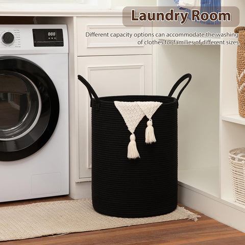 OIAHOMY 80L Nursery Hamper Laundry Basket Laundry Hamper Black